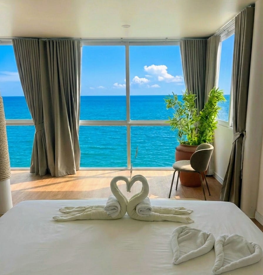 Horizon Beach bed facing the sea