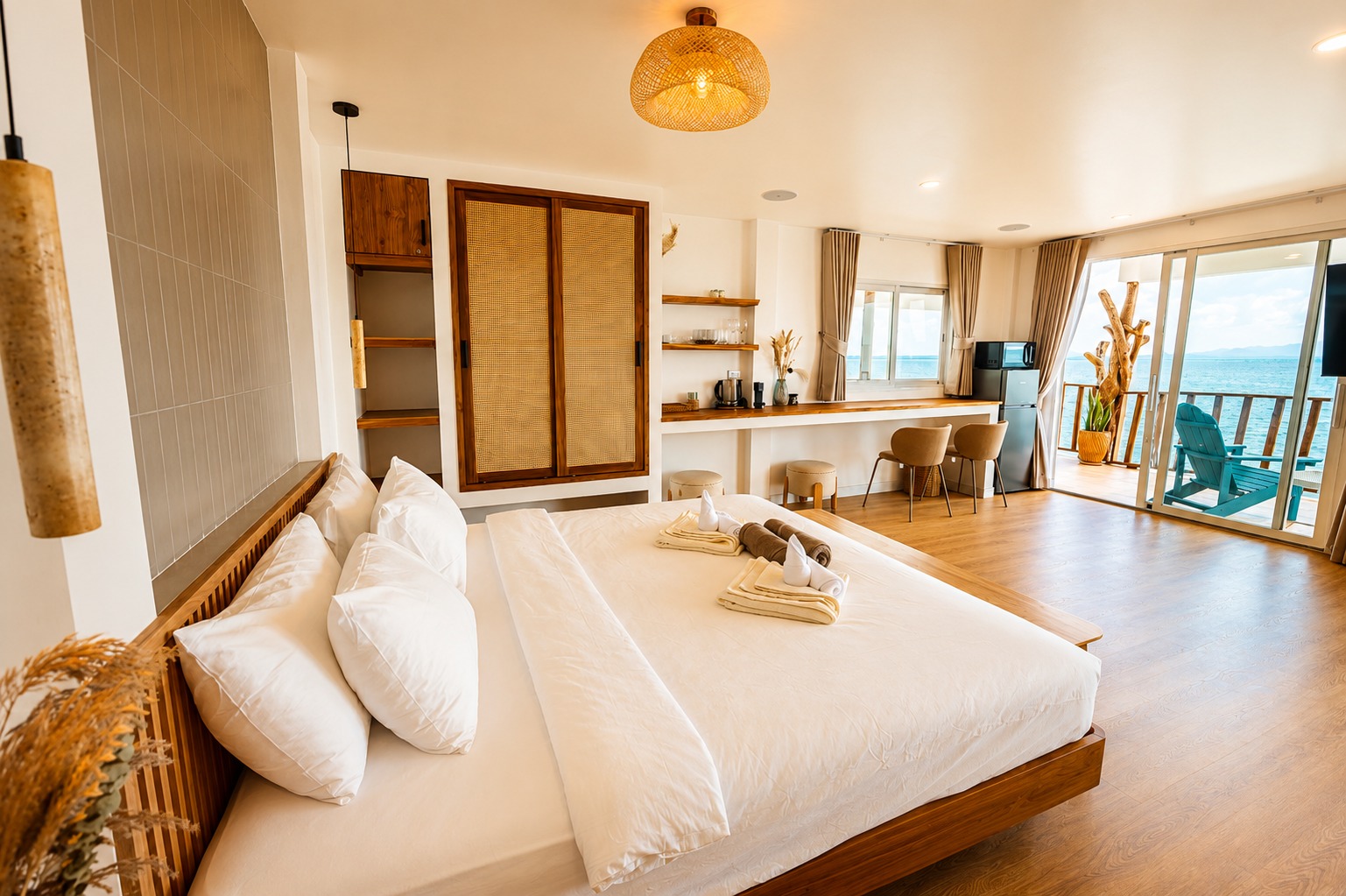 Horizon Sky upper floor bedroom opening to ocean terrace